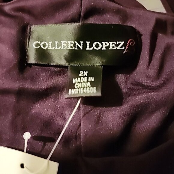 Colleen Lopez  Plum Dress 2x Long Sleeve NWT - Picture 6 of 6